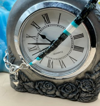 Stackable Miyuki Tila Bead Bracelets - Picasso Black, Turquoise & White | Handmade Chain Bracelets